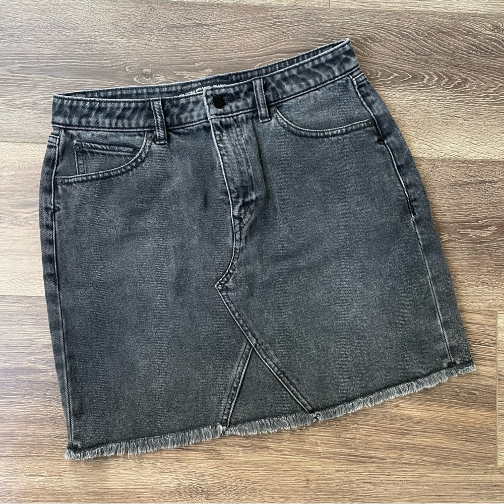 Volcom Black Denim High Rise Skirt 12